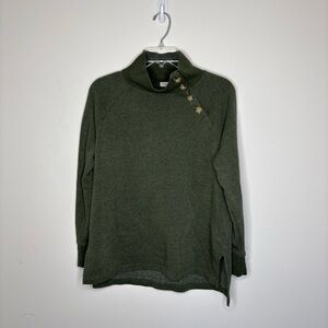 J. Crew Fleece Sweater Sage Green Oversized Pullover Cotton Blend XS BNCM3‎